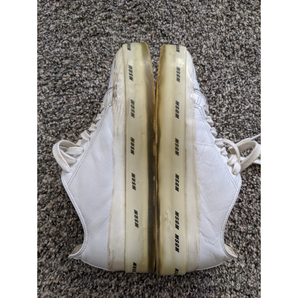 MSGM Sneakers Shoes Womens Size 8.5 White Leather Chunky Made In Italy - Picture 6 of 9